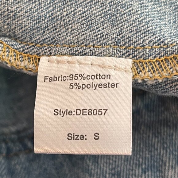 Elan Denim Jacket with Embroidered Floral Embellishments Size S - Picture 12 of 13